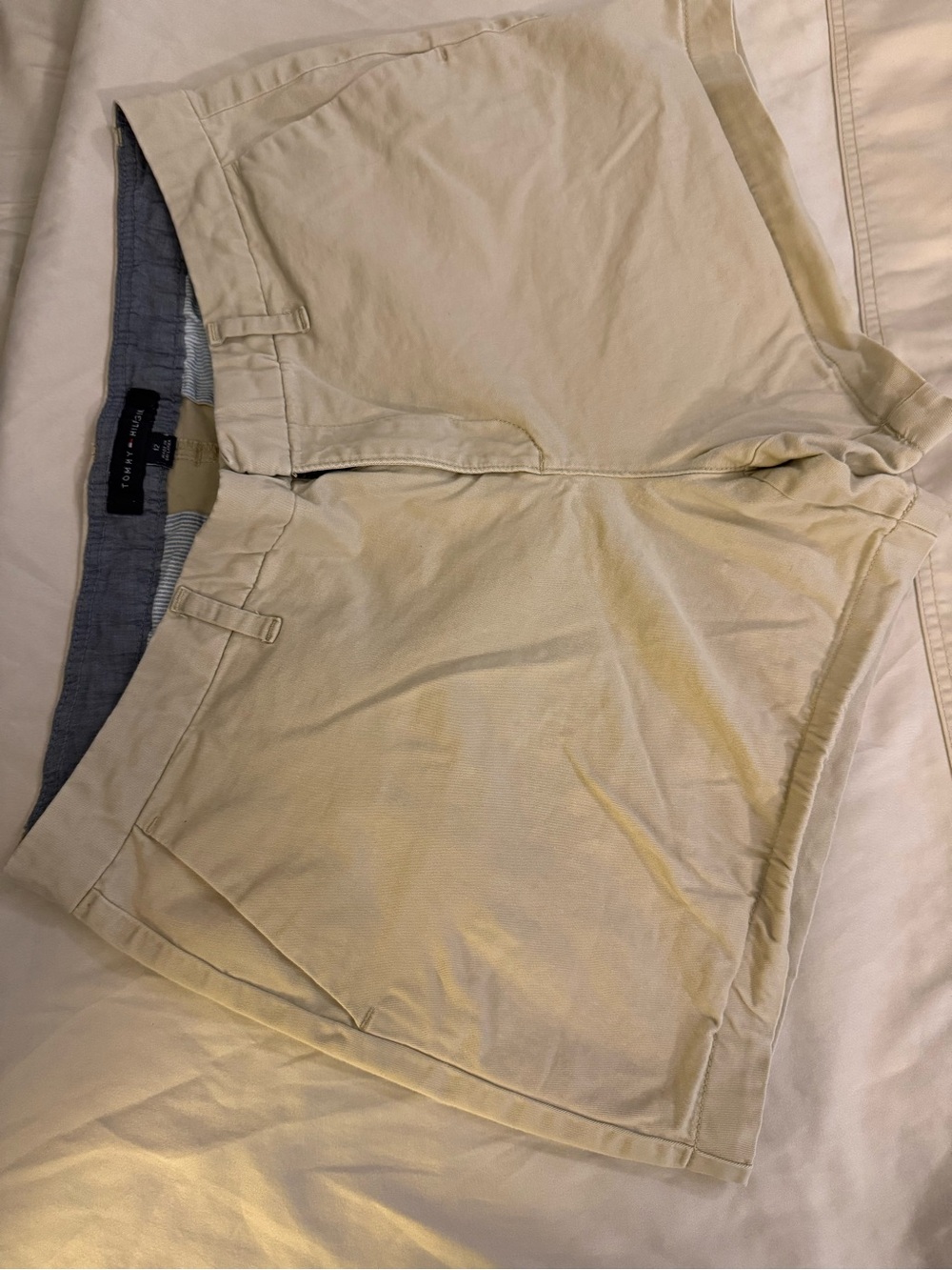 Tommy Hilfiger Beige Casual Shorts with Navy Label